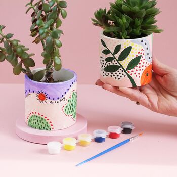 Handmade Jesmonite Paint Your Own Plant Pot Kit, 3 of 6