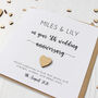 Personalised 5th Anniversary Card With Wooden Heart, thumbnail 4 of 8