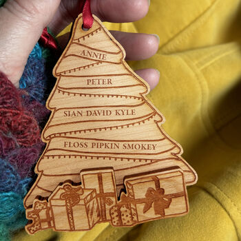 Wooden Family Tree Personalised Christmas Decoration, 4 of 8