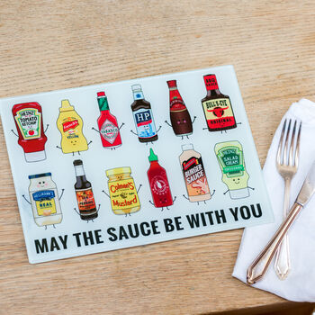 Funny Sauces Pun Chopping Board, 3 of 4