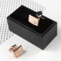 Personalised Rose Gold Plated Cufflinks With Crystal, thumbnail 2 of 7