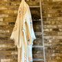 Long Organic Cotton Robe: White With Orange And Blue Eye, thumbnail 2 of 3