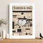 Married In 1986 Map Print, Personalised 40th Ruby Anniversary Gift, thumbnail 3 of 12
