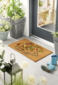 My Mat Printed Coir Doormat Floral Hedgehog 45 X 75, 2 of 2
