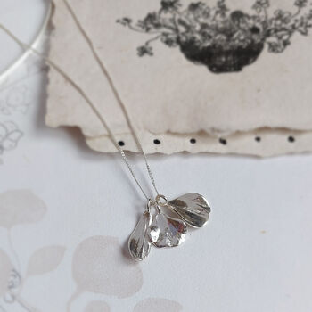 Sterling Silver Birth Flowers Family Necklace, 2 of 9