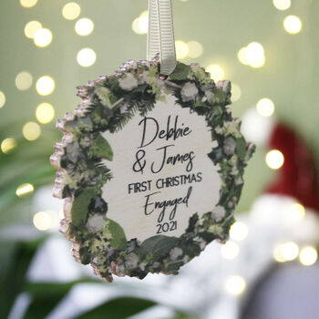 First Christmas Engaged Christmas Tree Decoration, 6 of 6