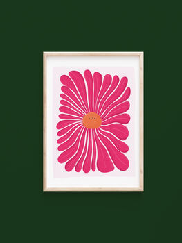 A3 Happy/Sad Flower Pink Print, 2 of 3