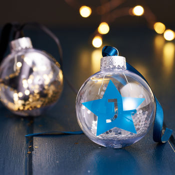 Personalised Star Initial Christmas Bauble, 4 of 4