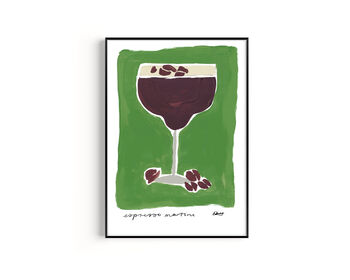 Espresso Martini Hand Painted Art Print, 6 of 6