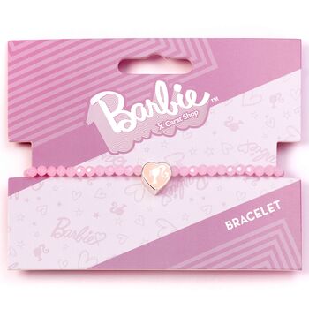 Barbie Pink Bead Friendship Bracelet With Heart Shaped Bead, 2 of 2