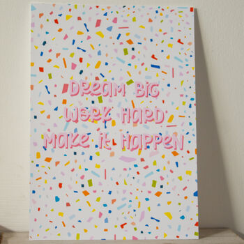 Motivational Faux Terrazzo Print, 2 of 12