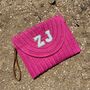 Personalised Summer Brights Patch Straw Clutch Across Body Bag, thumbnail 1 of 3