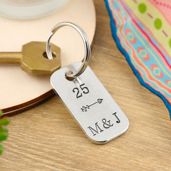 10th Anniversary Couples Gift Milestone Keyring, 2 of 4