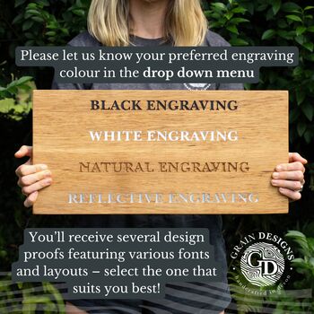 Directional Engraved Oak House Sign Post| Personalised, 3 of 12