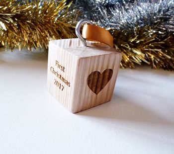 Personalised Christmas Wooden Hanging Block, 2 of 6