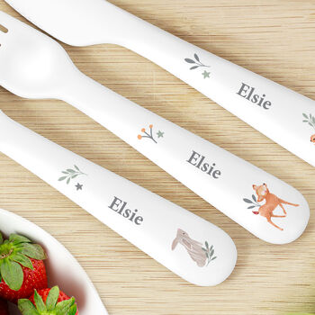 Personalised Woodland Animals Kids Cutlery, 3 of 3