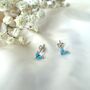 Silver Earrings With Blue Stone, Blue Earrings Dangle, Free Personalisation, thumbnail 6 of 9