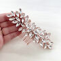 Enya Rose Gold Crystal Hair Comb, thumbnail 5 of 7