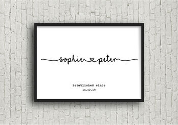 Engagement Print Of The Couple Names, 3 of 7