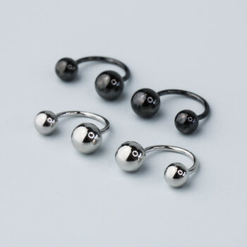 Sterling Silver Ball Ear Jacket Earrings, 2 of 6
