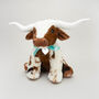 Texas Longhorn 23cm Soft Toy Cow + Personalised Heart, thumbnail 3 of 11