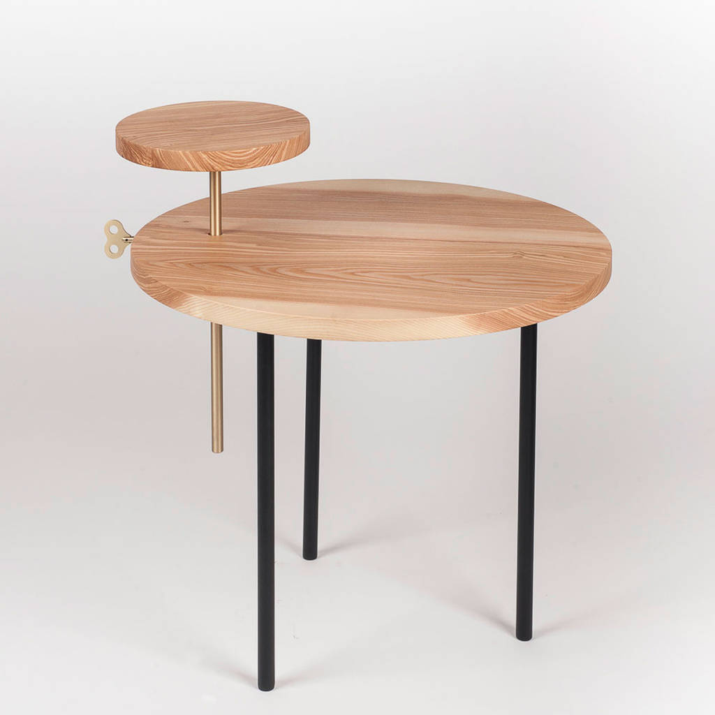 Solid Ash Side Table With Shelf By Lime Lace