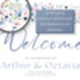 Wildflower Wedding Welcome Sign Pink And Blue, thumbnail 4 of 5