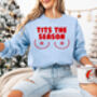 Tits The Season Christmas Jumper In Black, thumbnail 9 of 12