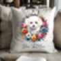 Personalised Bichon Frise Summer Floral Dog Wreath Cushion And Mug Gift Bundle, thumbnail 4 of 4