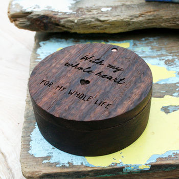 Personalised Walnut Carved Ring Box, 4 of 5