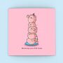 Cute Pig Stack Greetings Card, thumbnail 1 of 9