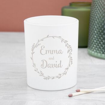 Personalised Couples Wreath Candle Holder, 2 of 9