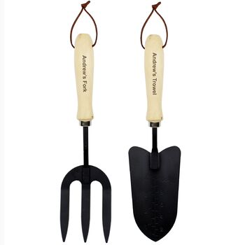 Personalised Fork And Trowel Garden Set, 3 of 5