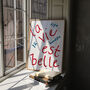 La Vie Est Belle French Hand Painted Quote Print, thumbnail 6 of 6