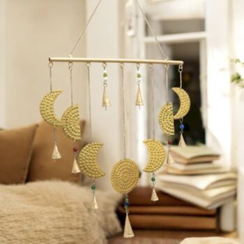 Guardian Angel Hanging Chime Decoration | Brass And Glass Beads, 2 of 2