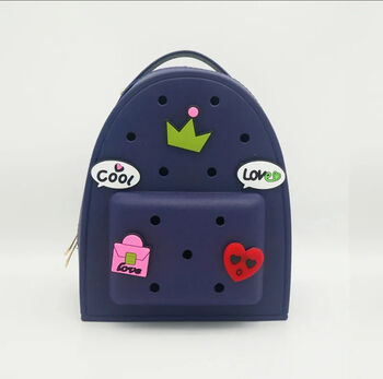 Waterproof, Washable, Croc Backpack With Charms, Stationery Accessories, Eight Colours, 3 of 12