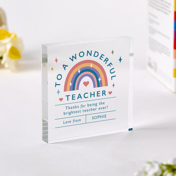 Wonderful Teacher Gift Acrylic Plaque Keepsake, 3 of 5