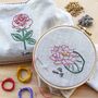 Birth Flower Wheat Heat Bag Embroidery Kit Craft Gift, thumbnail 1 of 6