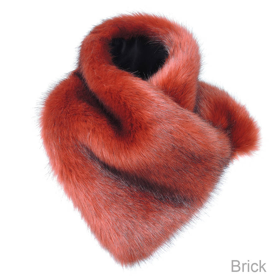 faux fur asymmetric scarf by helen moore | notonthehighstreet.com