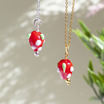 Glass Strawberry Necklace, 3 of 7
