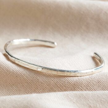 Hammered Organic Shape Sterling Silver Torque Bangle, 3 of 3