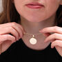 Large 9ct Gold Engravable Round Locket On Chain, thumbnail 2 of 5