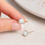 Sterling Silver Opal Stud Earrings: Minimalist October Birthstone – 6mm, thumbnail 1 of 10