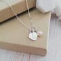 Personalised Wedding Necklace Heart And Pearl Thank You, thumbnail 3 of 7