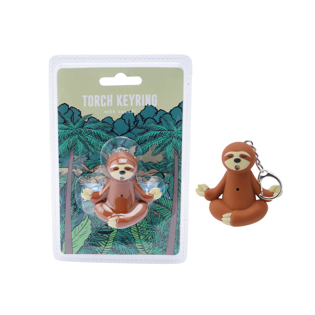 Sloth LED Torch Keyring With Sound Effects By CGB Giftware