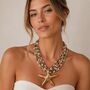 Gold Starfish Shell Statement Choker Necklace, thumbnail 1 of 2
