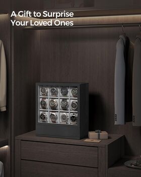 Twelve Slot Wooden Watch Box Display Case, 6 of 7