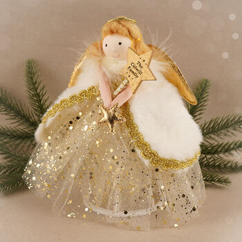 Gold Angel Christmas Tree Topper | 17cm, 3 of 9