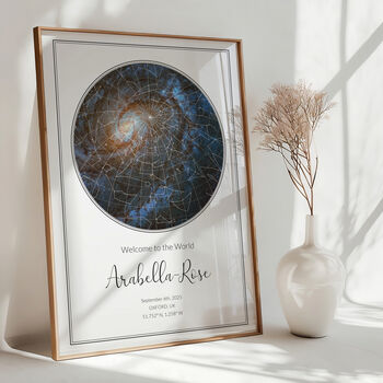 Welcome To The World Personalised Star Map Print New Baby Gift, 5 of 12