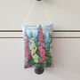 Lavender Sachet With Hollyhock Floral Print, Gift For Flower Friends, thumbnail 2 of 6